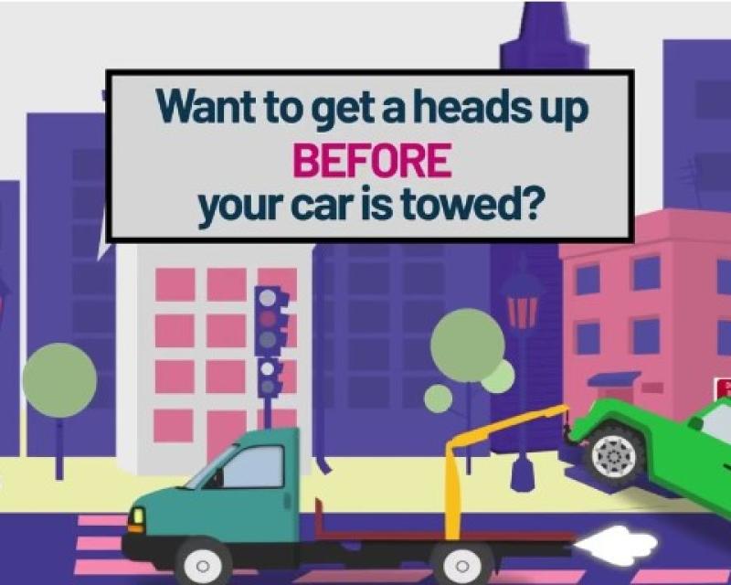 SFMTA text before tow program illustration